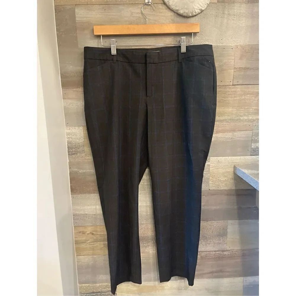 Gap 12 plaid slim cropped stretch flat front dress pants w/front back pockets